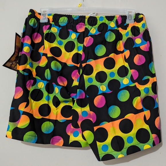Christopher Rand Sun of a Beach Neon Shorts Polka Dots New With Tags Vintage 90s - Picture 6 of 6